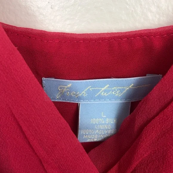 Fresh Twist 100% Silk Linned Tank Top - Picture 5 of 5